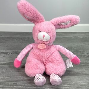 DouDou et Companie Paris Pink Bunny Rabbit Plush Stuffed Animal Floppy Lovey
